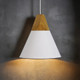 Pendant Light White and Timber 21cm E27 60W Pendant Light White and Timber 21cm E27 60W
